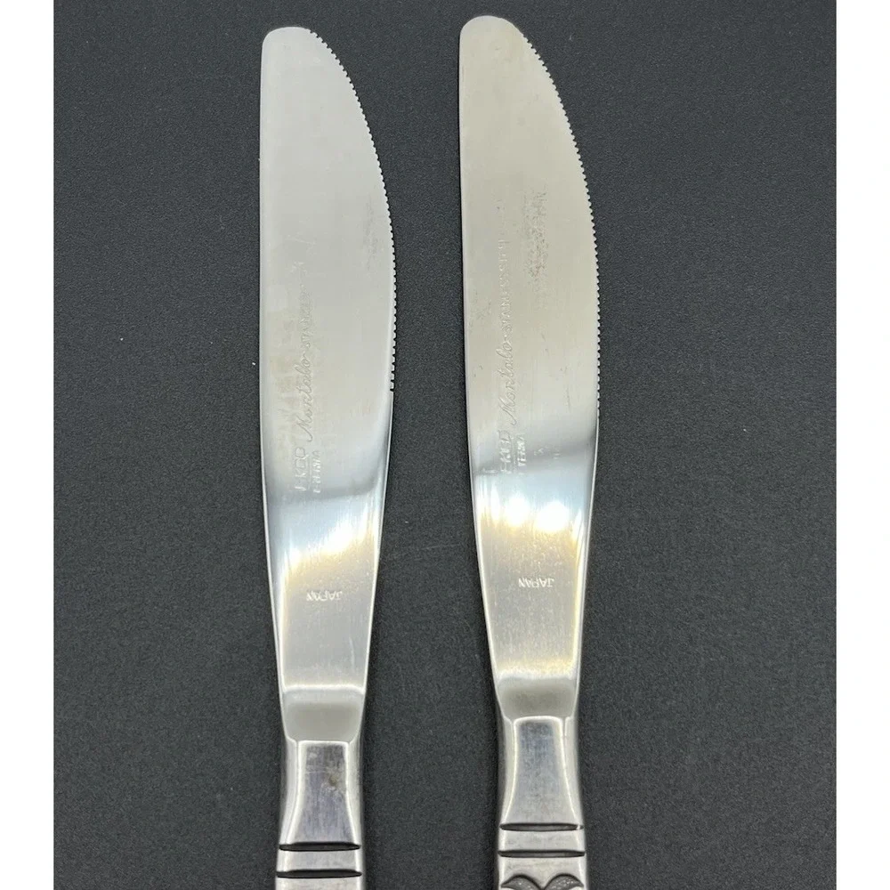 Set Of 7 Ekco‎ Eterna Montalo MCM Stainless Steel Flatware Dinner Knives Japan